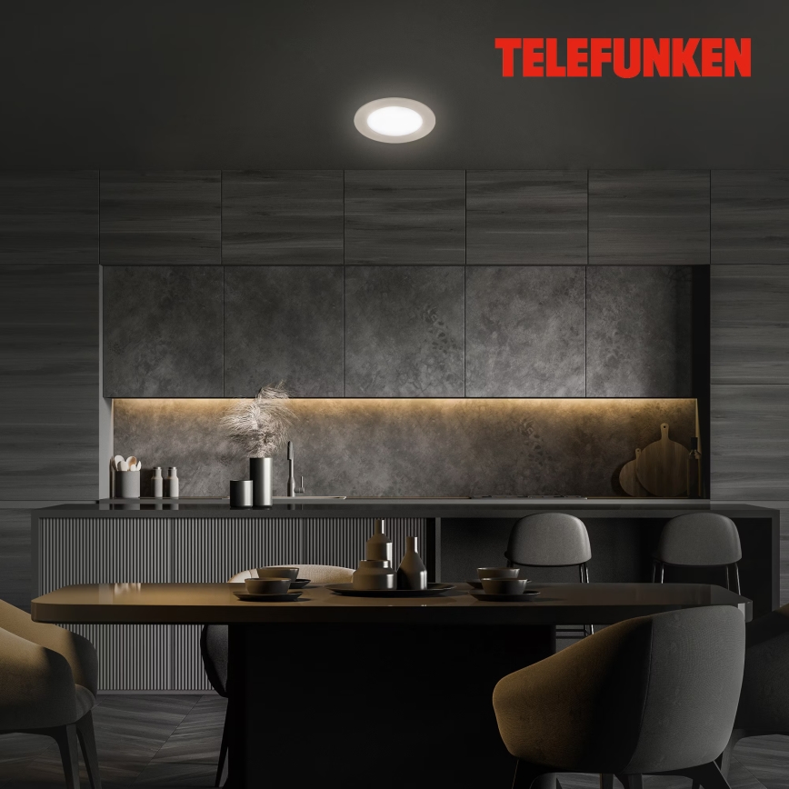 Telefunken 309302TF - Dimmbare LED-RGBW-Einbauleuchte für Badezimmer LED/6W/230V 2700-6500K IP23 Wi-Fi Tuya