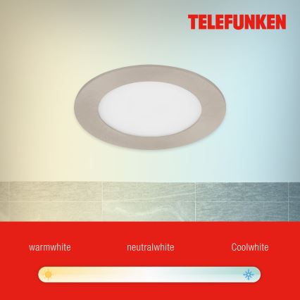 Telefunken 309302TF - Dimmbare LED-RGBW-Einbauleuchte für Badezimmer LED/6W/230V 2700-6500K IP23 Wi-Fi Tuya