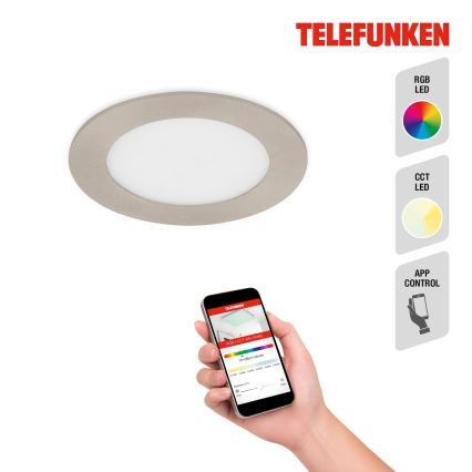 Telefunken 309302TF - Dimmbare LED-RGBW-Einbauleuchte für Badezimmer LED/6W/230V 2700-6500K IP23 Wi-Fi Tuya