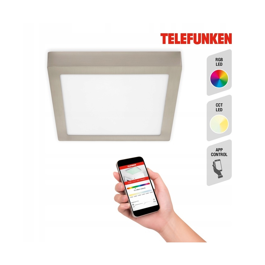 Telefunken 309602TF - Dimmbare LED-RGBW-Deckenleuchte LED/18W/230V 2700-6500K Wi-Fi Tuya