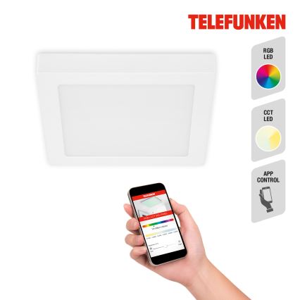 Telefunken 309606TF - Dimmbare LED-RGBW-Deckenleuchte LED/18W/230V 2700-6500K Wi-Fi Tuya