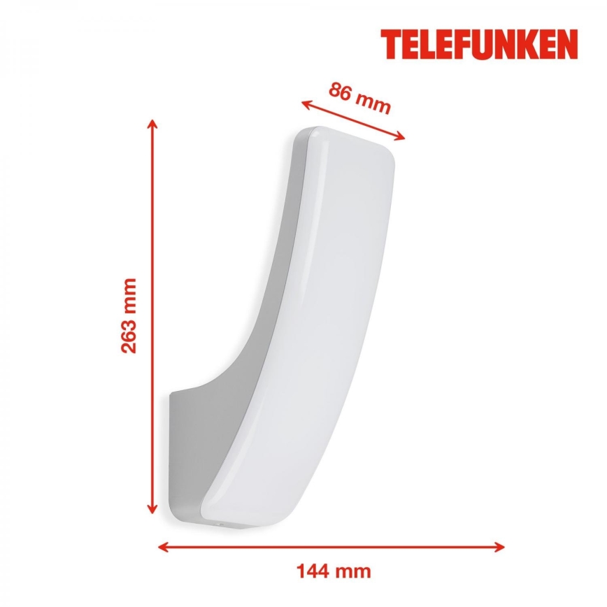 Telefunken 311604TF - LED-Wandleuchte für den Außenbereich LED/15W/230V IP44 silbern