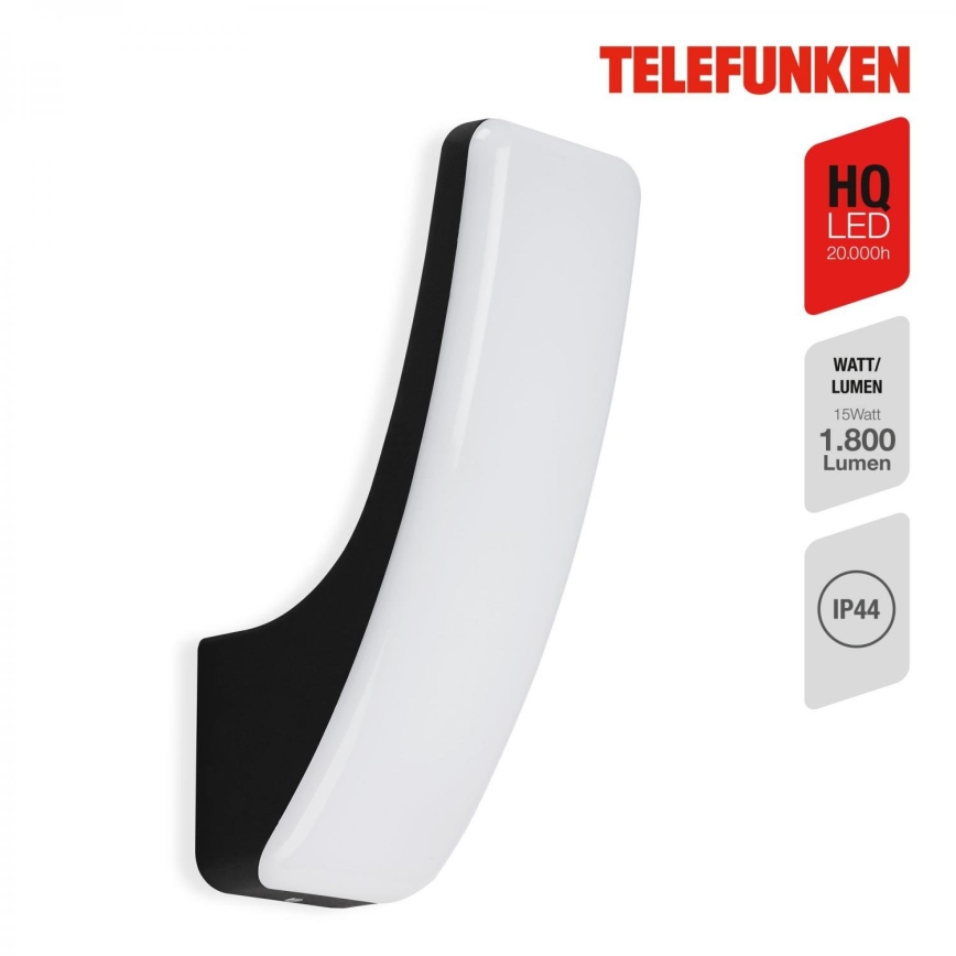Telefunken 311605TF - LED-Wandleuchte für den Außenbereich LED/15W/230V IP44 schwarz
