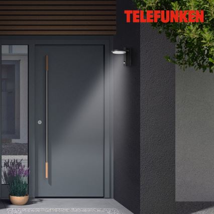 Telefunken 312505TF-LED Außenwandleuchte mit Sensor LED/10W/230V IP44 Schwarz