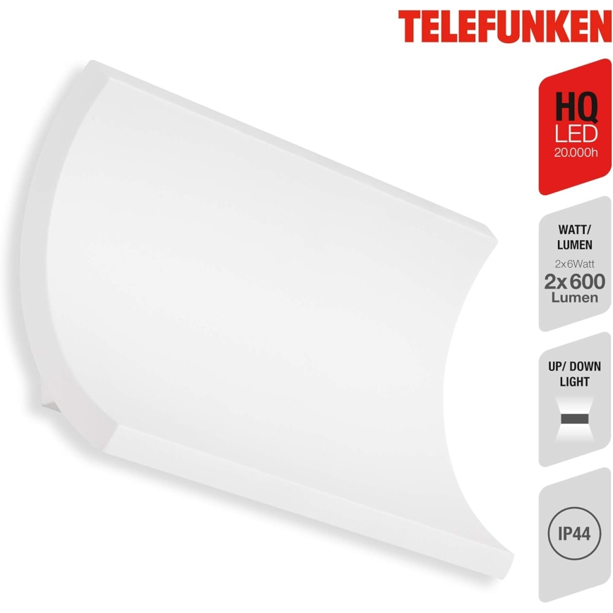 Telefunken 312806TF - LED-Wandleuchte für den Außenbereich 2xLED/6W/230V IP44 weiß