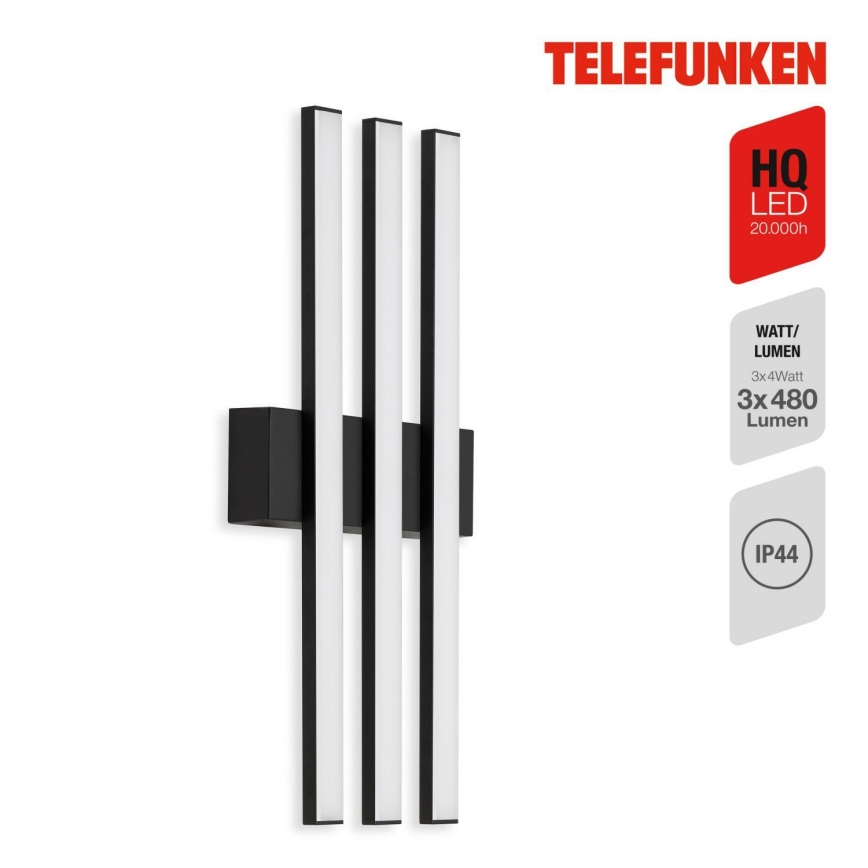 Telefunken 313105TF - LED-Wandleuchte für den Außenbereich 3xLED/4W/230V IP44