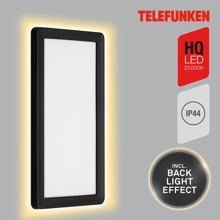 Telefunken 313605TF - LED-Wandleuchte für den Außenbereich LED/16W/230V IP44 schwarz