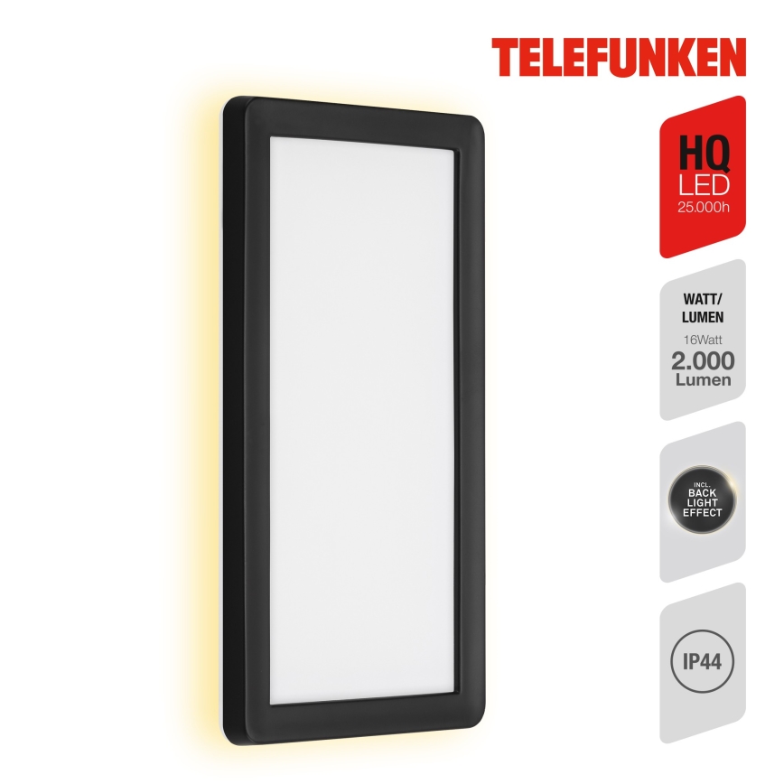 Telefunken 313605TF - LED-Wandleuchte für den Außenbereich LED/16W/230V IP44 schwarz
