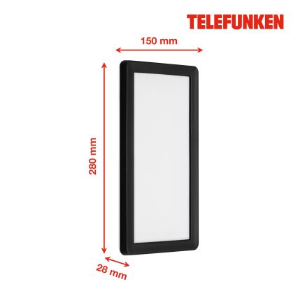 Telefunken 313605TF - LED-Wandleuchte für den Außenbereich LED/16W/230V IP44 schwarz