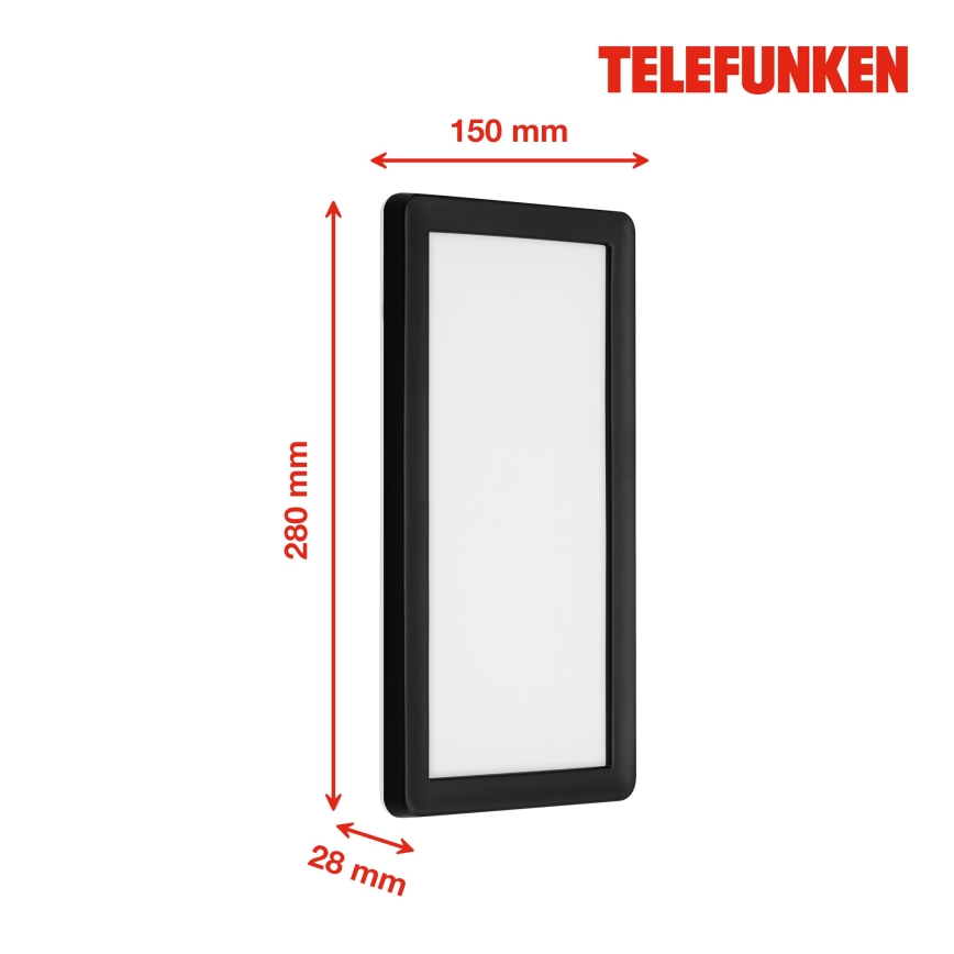 Telefunken 313605TF - LED-Wandleuchte für den Außenbereich LED/16W/230V IP44 schwarz