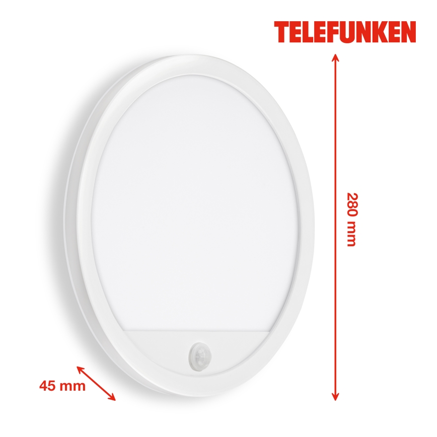 Telefunken 313706TF - LED-Wandleuchte mit Sensor für den Außenbereich LED/15W/230V IP44 weiß
