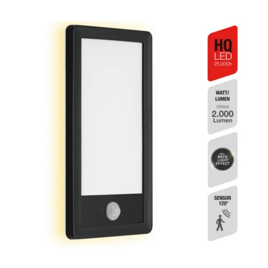 Telefunken 313905TF – LED-Outdoor-Wandleuchte mit Sensor LED/16W/230V IP44