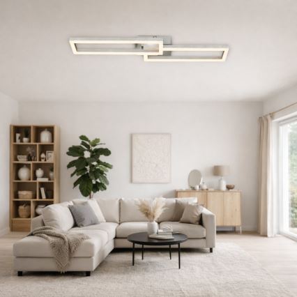 Telefunken 316108TF - LED RGBW dimmbare Deckenleuchte FRAME LED/40W/230V 3000-6500K Wi-Fi Tuya mattchrom