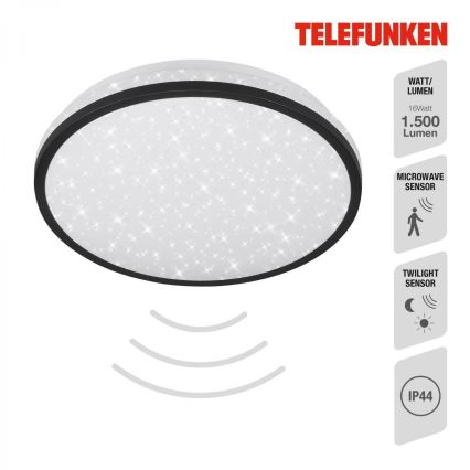 Telefunken 318305TF - LED-Deckenleuchte für Badezimmer mit Sensor LED/16W/230V IP44 d 28 cm