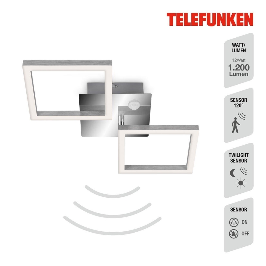 Telefunken 318508TF - LED-Deckenleuchte mit Sensor FRAME LED/12W/230V 3000K matt Chrom