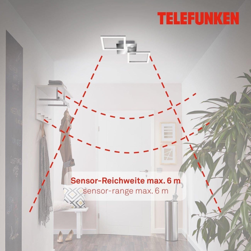 Telefunken 318508TF - LED-Deckenleuchte mit Sensor FRAME LED/12W/230V 3000K matt Chrom