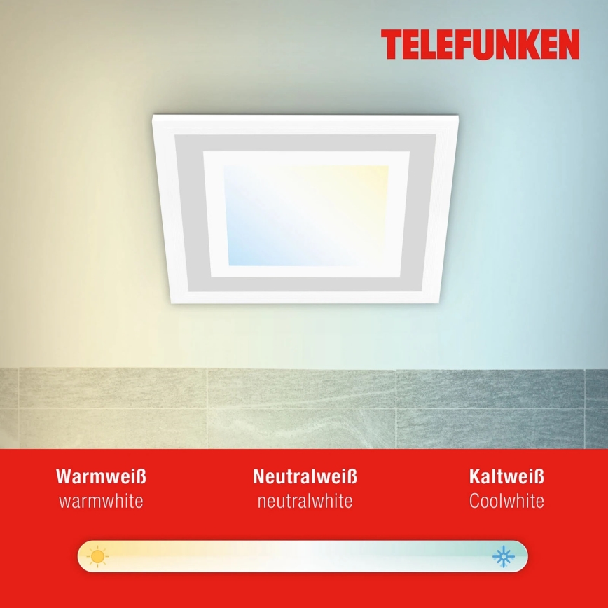 Telefunken 318706TF - LED RGBW dimmbares Panel LED/18W/230V 3000-6500K + Fernbedienung