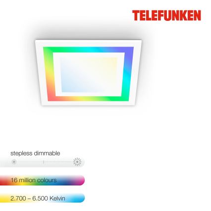Telefunken 318706TF - LED RGBW dimmbares Panel LED/18W/230V 3000-6500K + Fernbedienung