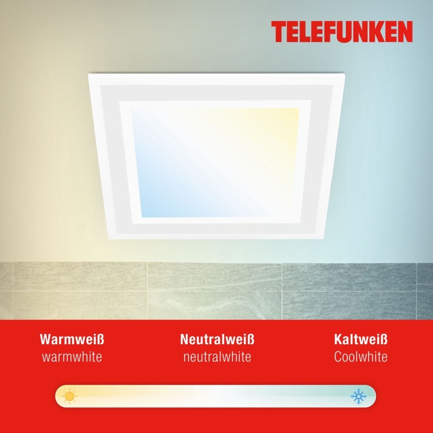 Telefunken 318806TF - LED RGBW dimmbare Deckenleuchte LED/24W/230V 3000-6500K + Fernbedienung