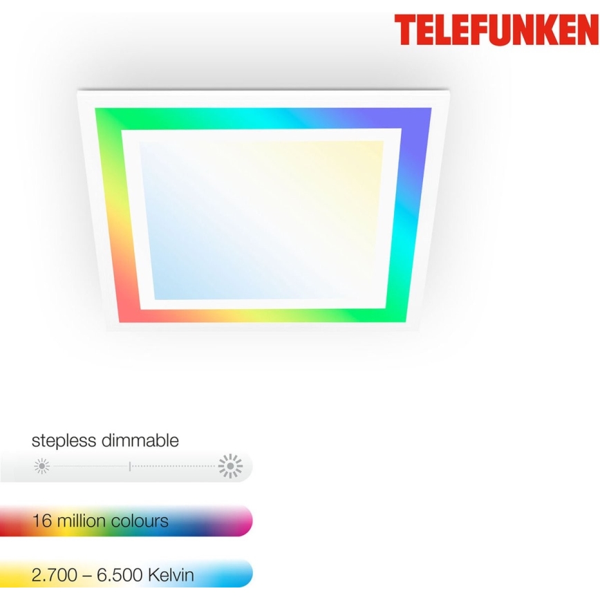 Telefunken 318806TF - LED RGBW dimmbare Deckenleuchte LED/24W/230V 3000-6500K + Fernbedienung