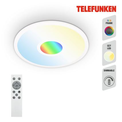 Telefunken 319306TF - Dimmbare LED-RGBW-Leuchte LED/22W/230V 2700-6500K + Fernbedienung