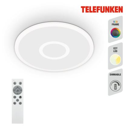 Telefunken 319306TF - Dimmbare LED-RGBW-Leuchte LED/22W/230V 2700-6500K + Fernbedienung