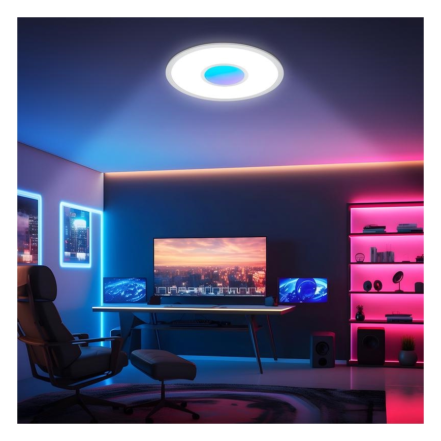 Telefunken 320104TF - LED RGBW dimmbare Deckenleuchte LED/21W/230V 3000–6500K Ø 45 cm + Fernbedienung