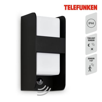 Telefunken 321105TF - Outdoor-Wandleuchte mit Sensor 1xE27/12W/230V IP44 schwarz
