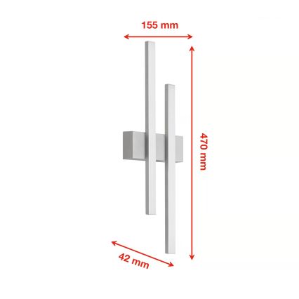 Telefunken - LED Außenwandleuchte 2xLED/4W/230V IP44 silber