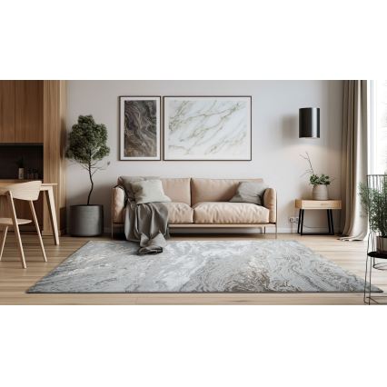 Teppich CREATION 200x290 cm 1950g/m2 grau/braun, Marmoroptik