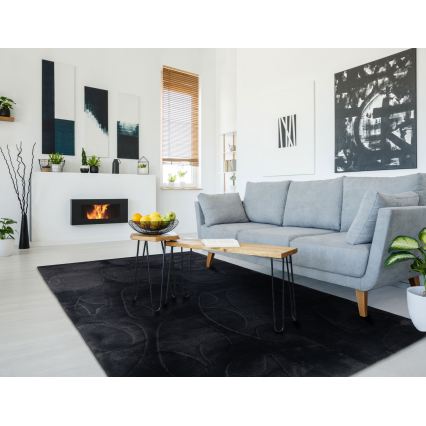 Teppich RABBIT 3D 120x170 cm schwarz