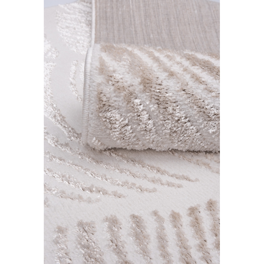 Teppich SALAMANCA 120x170 cm beige/weiß/Blattmuster