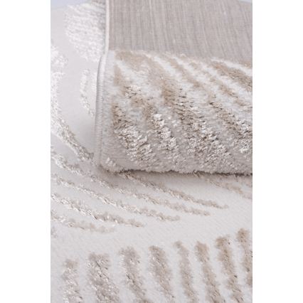 Teppich SALAMANCA 200 x 280 cm Beige/Weiß, Blattmuster