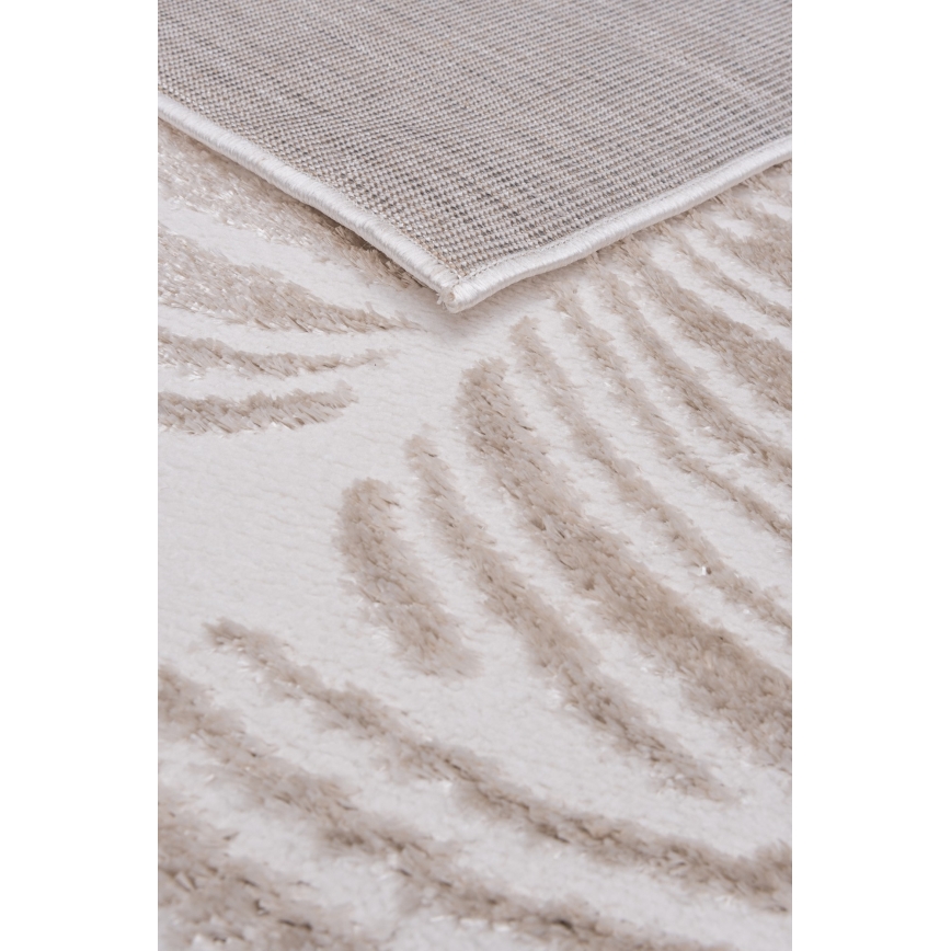Teppich SALAMANCA 200 x 280 cm Beige/Weiß, Blattmuster