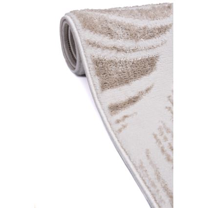 Teppich SALAMANCA 67x120 cm beige/weiß/Blättermuster