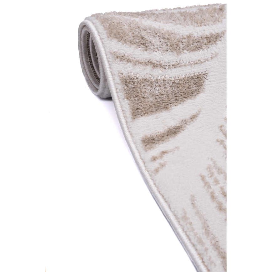 Teppich SALAMANCA 67x120 cm beige/weiß/Blättermuster