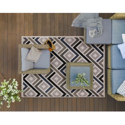 Teppich SHIFT 160x220 cm grau/blau/beige