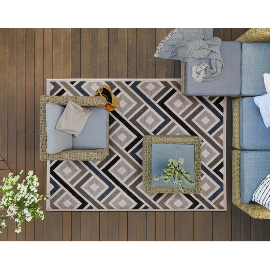 Teppich SHIFT 160x220 cm grau/blau/beige