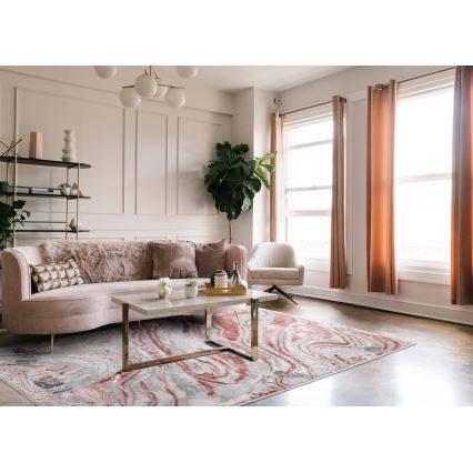 Teppich STONE 120 x 160 cm rosa/grau