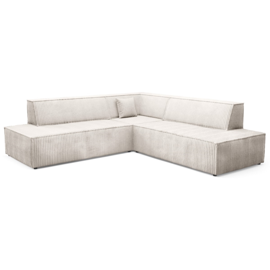 TERAMO Ecksofa mit Schlaffunktion und Stauraum, L-Form, rechts, Beige