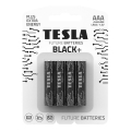 Tesla Batterien - 4 Stück Alkaline-Batterien AAA BLACK+ 1,5V 1200 mAh