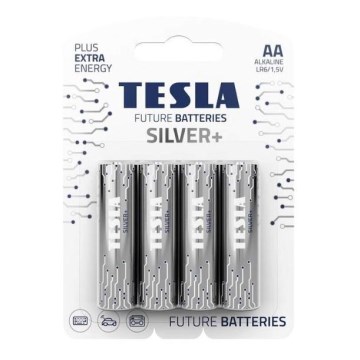 Tesla Batteries - 4 Stk. Alkalibatterie AA SILVER+ 1,5V 2900 mAh