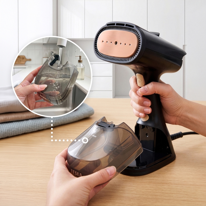 TESLA Electronics AeroGrip - 2-in-1-Kleidungsdampfer 1400W/230V