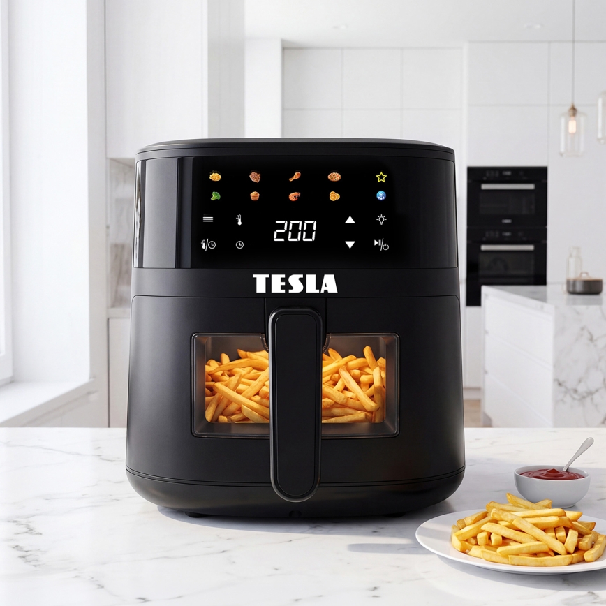 TESLA Electronics AirCook - Heißluftfritteuse 4,4 l 1450W/230V schwarz