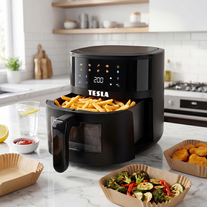 TESLA Electronics AirCook - Heißluftfritteuse 4,4 l 1450W/230V schwarz