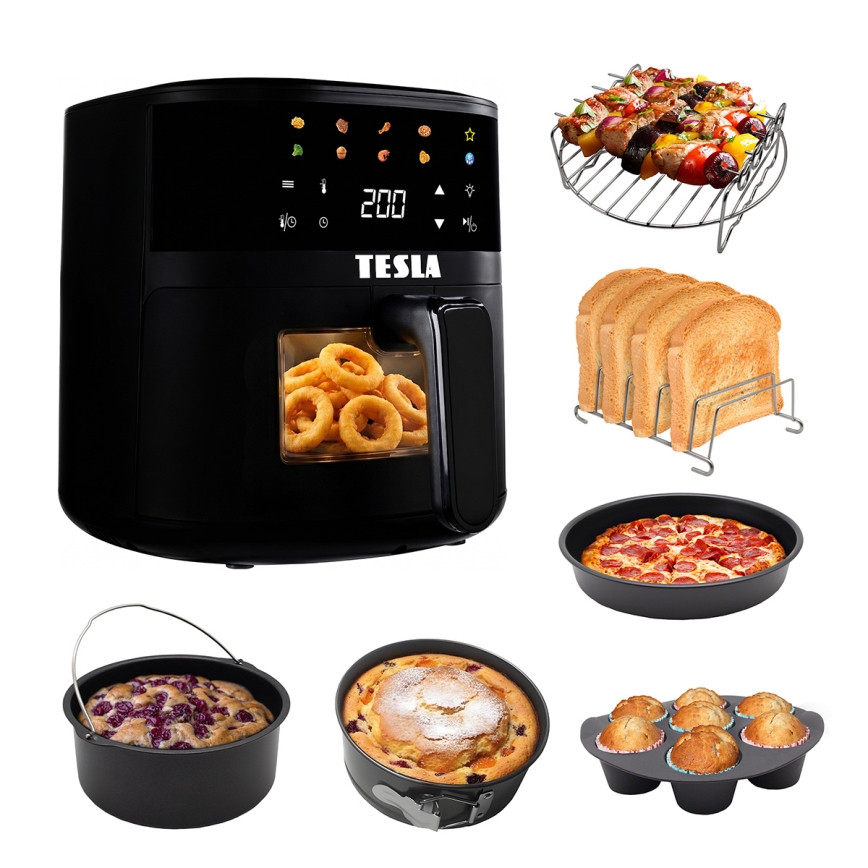 TESLA Electronics AirCook - Heißluftfritteuse 4,4 l 1450W/230V schwarz