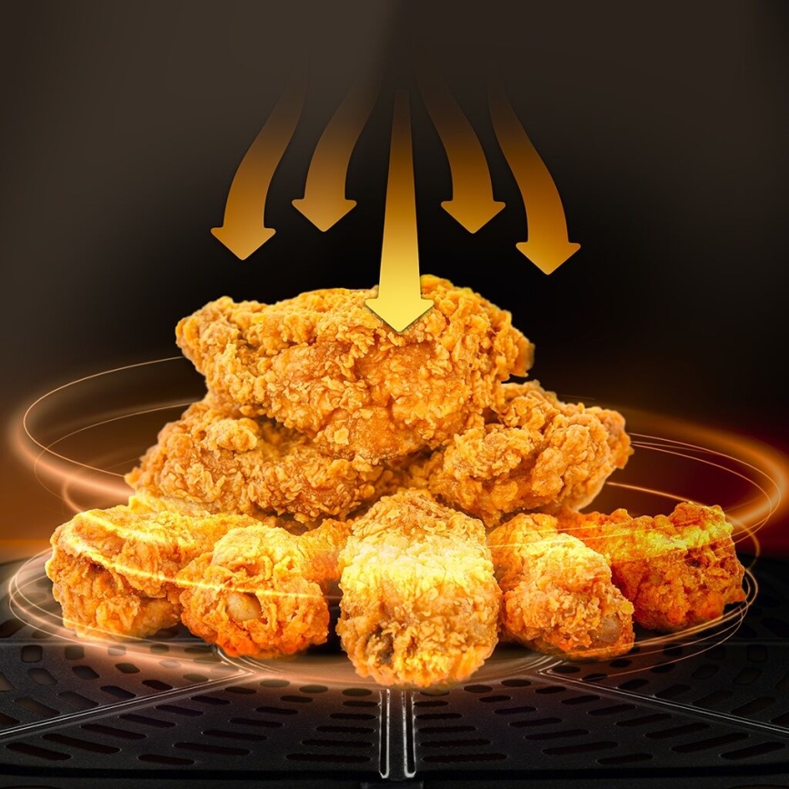 TESLA Electronics AirCook - Intelligente multifunktionale digitale Heißluftfritteuse 9 l 1700W/230V mit Wi-Fi