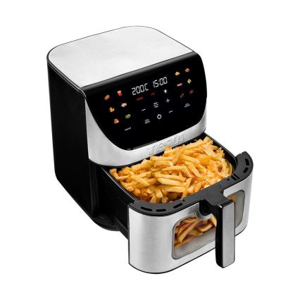 TESLA Electronics AirCook - Intelligente multifunktionale digitale Heißluftfritteuse 9 l 1700W/230V mit Wi-Fi