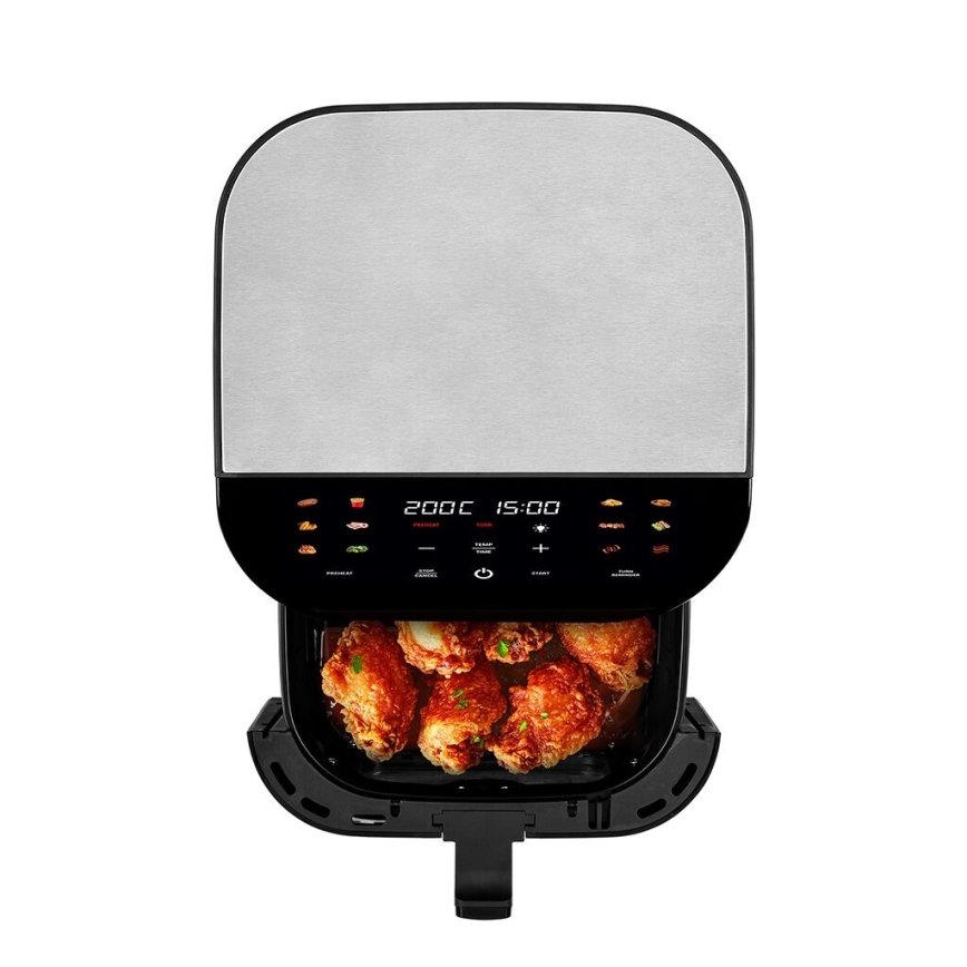TESLA Electronics AirCook - Intelligente multifunktionale digitale Heißluftfritteuse 9 l 1700W/230V mit Wi-Fi