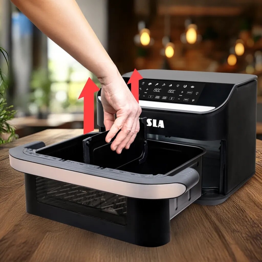 TESLA Electronics AirCook - Multifunktionale duale digitale Heißluftfritteuse 10 l 2400W/230V